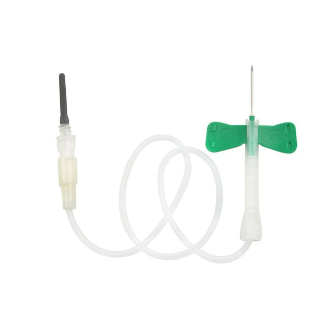 SOL - CARE™ Safety Blood Collection Needle, 21G x 3/4" (1.91 cm) winged with luer adapter, 200/Case, 110201030031 - A Medi Supplies