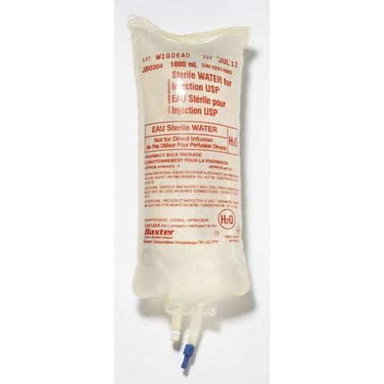 Baxter® Sterile Water Bag for Injection, 1 L, 12/Case,JB0304