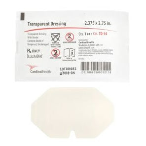 Cardinal Health Transparent Dressing, Original Border, 2.375" x 2.75" 100 each/box, TD-14