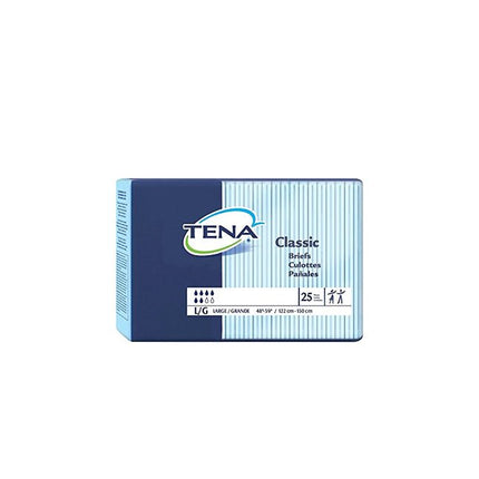 Tena® Classic Brief, Unisex, Large, 48" to 59" Hip, Blue 25 each/pack, 4 pack/case 67740 - A Medi Supplies