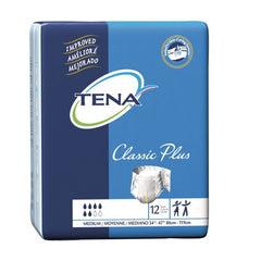 Tena® Classic Plus Incontinence Brief, Medium, 34" to 47" White 12 each/bag, 8 bag/case 67713 - A Medi Supplies
