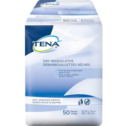 TENA® Dry Wipes 13" x 10.25", 50 each/bag, 20 bag/case, 74499 - A Medi Supplies