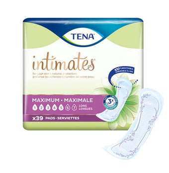 compare product Tena Heavy Long Pads, Bag of 39 / Case of 117, 54295