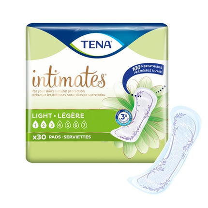 Tena Intimates Ultra Thin Light Pads, 9" Length, Bag Of 30 / Case Of 360, 54358 - A Medi Supplies