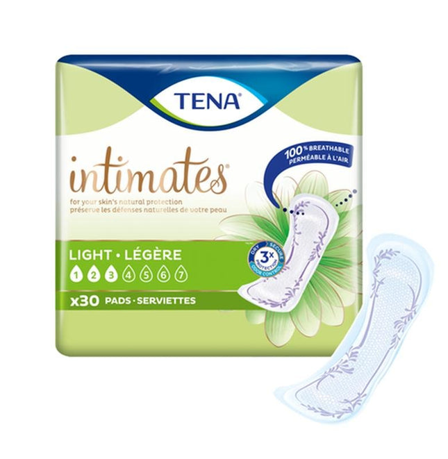 Tena Intimates Ultra Thin Light Pads, 9" Length, Bag Of 30 / Case Of 360, 54358 - A Medi Supplies