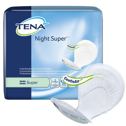 Tena Night Super Pads W/ Wetness Indicator, Green, Bag of 24 / Case of 48, 62718 - A Medi Supplies