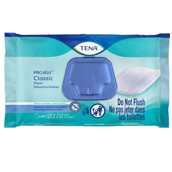 compare product TENA ProSkin® Classic Wipes, 48 each/pack, 12 pack/case, 65724