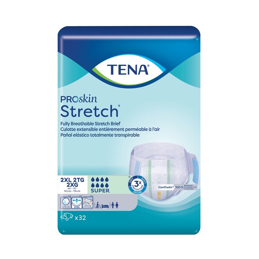 TENA® ProSkin Stretch™ Super Brief 2XL, 64" - 70" 32 each/pack, 2 pack/case 67904 - A Medi Supplies