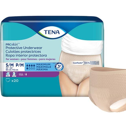 Tena Proskin Underwear For Women, Maximum Absorbency, Nude, Size Small/medium 86 - 11, Bag of 20 / Case of 80, 73020 - A Medi Supplies