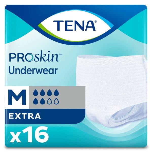 TENA® Protective Underwear, Extra Absorbency, Medium, 34" to 44" White 16 each/pack, 4 pack/case 72232 - A Medi Supplies