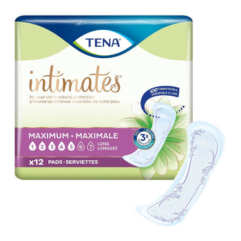 compare product Tena Sensitive Care Maximum Extra Coverage Long Pads, 6 Case(12/bag), 54268