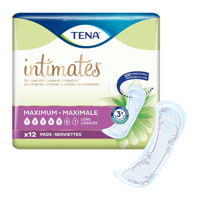 Tena Sensitive Care Maximum Extra Coverage Long Pads, 6 Case(12/bag), 54268 - A Medi Supplies