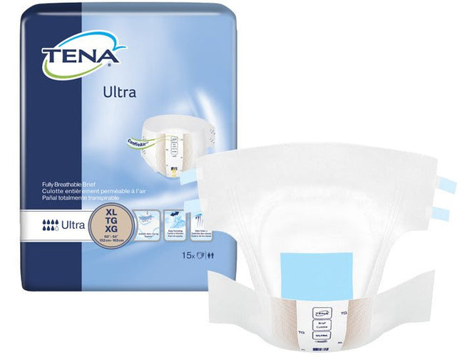 Tena Ultra Brief, X - large Size 60in - 64in, Blue, Bag of 15 / Case of 60, 68010 - A Medi Supplies
