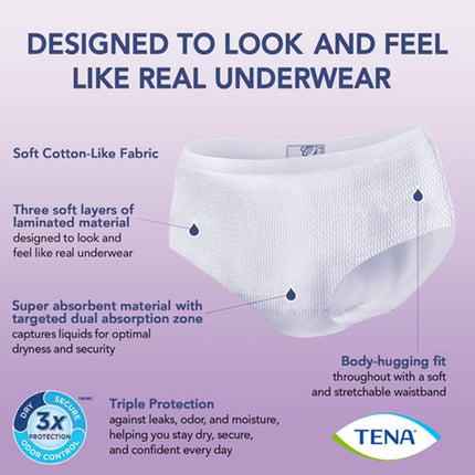 Tena Women's Super Plus Absorbent Underwear LG (37 - 50"), Case Of 64, 54286 - A Medi Supplies