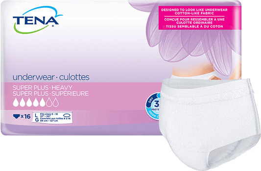 Tena Women's Super Plus Absorbent Underwear LG (37 - 50"), Case Of 64, 54286 - A Medi Supplies