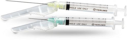 Terumo Syringe & Needle Hypo 3cc 25g X 5/8in Safety Surguard III 100/box 400 Box/case SG3 - 03L2516 - A Medi Supplies