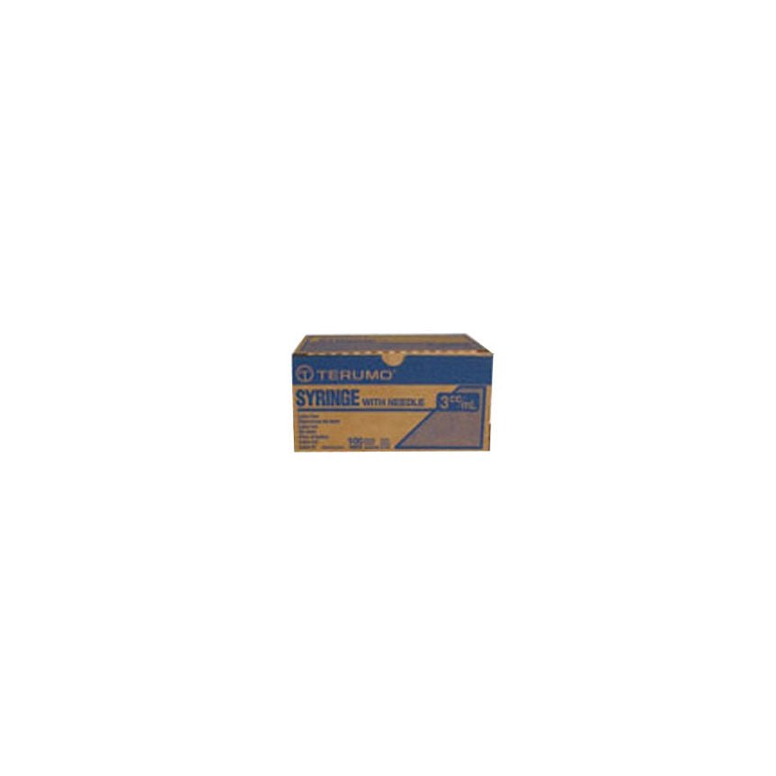 Terumo® Hypodermic Syringe, 3cc, with L1 - 1/2" ODSEC 22GA Ultra Thin Wall Needle, 100 each/box, SS - 03L2238 - A Medi Supplies