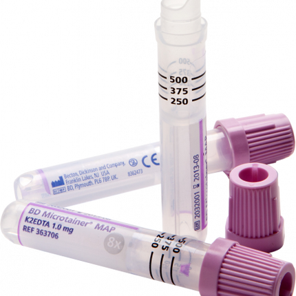 Tube Microtainer MAP Micro K2EDTA 13x75mm LAV 50 each/box, 4 box/case 363706