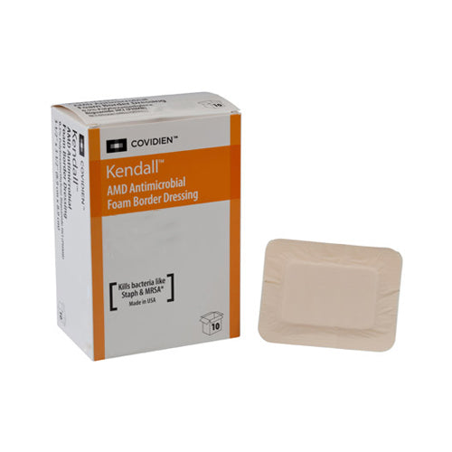 Cardinal Health Kendall Amd Foam Border Dressings (Acrylic Adhesive) 7.5X7.5 10 each/box, 55588BAMDX