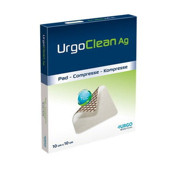 compare product Urgo Medical North America UrgoClean Ag Wound Dressing, 10X10cm 10 each/box 552155