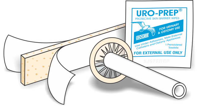 Urocare Uro - Con Texas - Style Male External Cathater Medium 30mm with 4" Tube, Urofoam - 2 Non Sterile, 1 Box(50 Pcs), 5124530 - A Medi Supplies