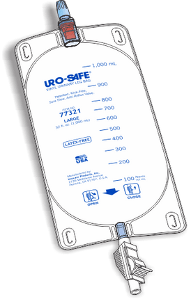 Urocare Uro Safe Disposable Vinyl Leg Bag W/ Thumb Clamp, Sterile, Latex Leg Straps, 32oz, 1 Each, 77321 - A Medi Supplies