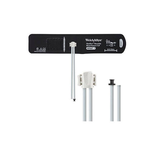 Welch Allyn Flexiport® Blood Pressure Cuff, Two Tube, Tri - Purpose Connector/Empty Tube, Infant, Size 7, 9cm to 13cm, Reusable, REUSE - 07 - 2TP - A Medi Supplies