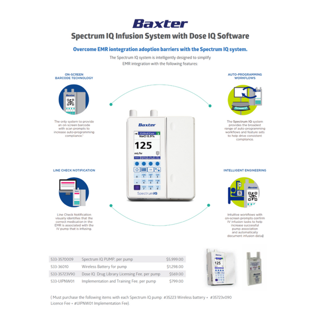 Baxter® Wireless Battery Platform for Spectrum IQ IV Pump, 1 EA, 36010