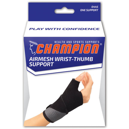 Airway Champion Airmesh Wrist-thumb Support, Minimum, Black, Universal, 1 Each, 0445