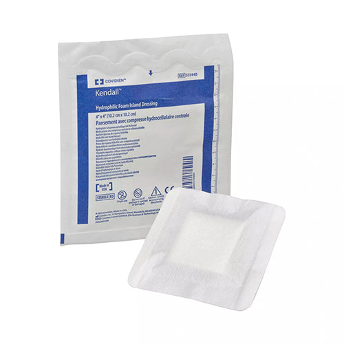 Cardinal Health Kendall Foam Island Dressing 4" x 4", 10 each/box, 5 box/case 55544B