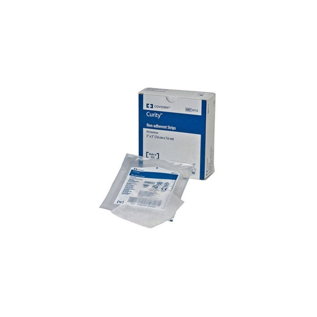 Cardinal Health Curity™ Non-Adhering Oil Emulsion Dressing  3X3IN 50 each/tray, 12 tray/case 6112